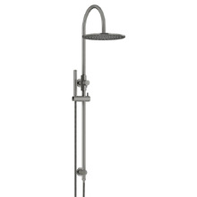 Round Gooseneck 300mm Twin Shower with single function hand shower